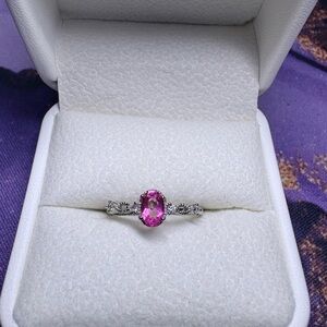 Pink Opal Gemstone Silver Ring
